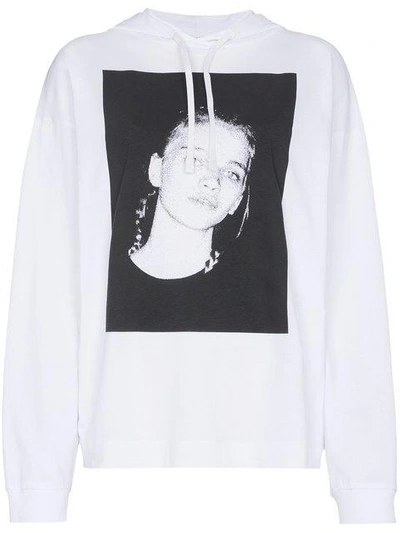 Shop Alyx 1017  9sm Stella Lucia Print Cotton Hoodie - White