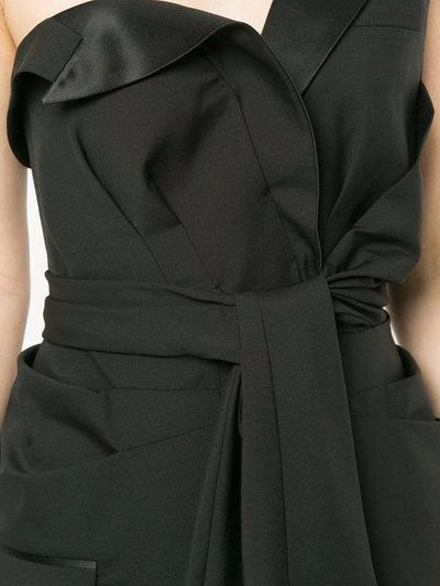Shop Alexander Wang Deconstructed Tie Front Tuxedo Dress In Black