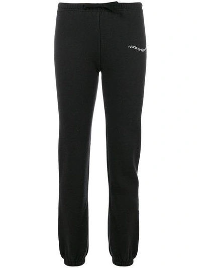 Shop Local Authority Embroidered Detail Sweat Pants - Black