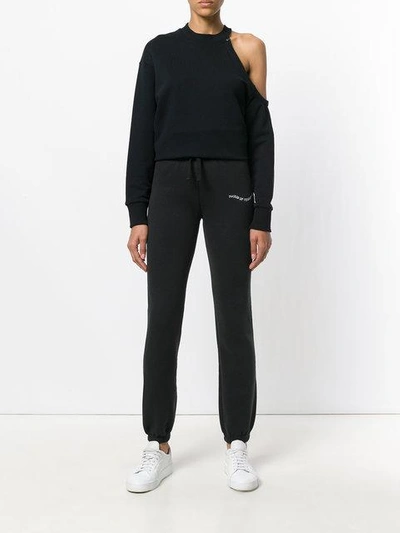 Shop Local Authority Embroidered Detail Sweat Pants - Black