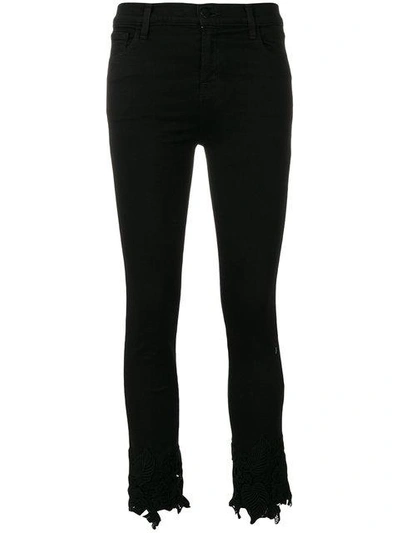Shop J Brand Slim Cropped Trousers In Black