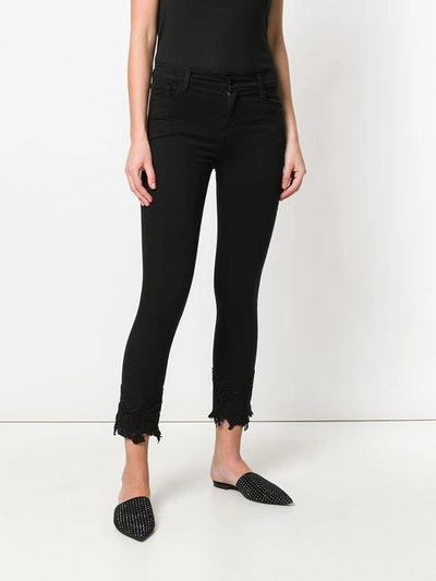 Shop J Brand Slim Cropped Trousers In Black