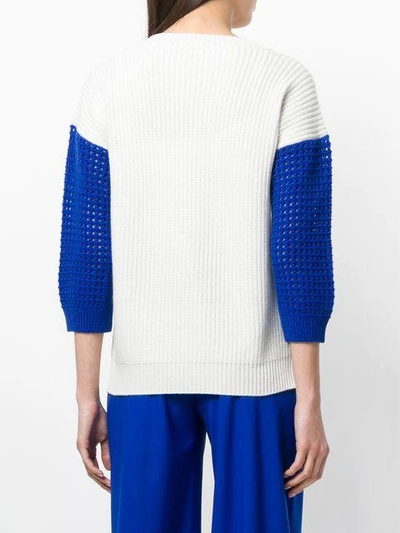 Shop Agnona Open-knit Sweater - White