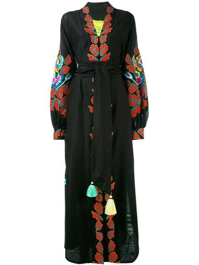 Shop Yuliya Magdych 'eden Tree' Oversized Sleeve Dress In Black