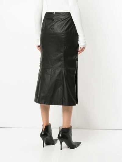 Shop Olivier Theyskens Clasp Side Midi Skirt - Black
