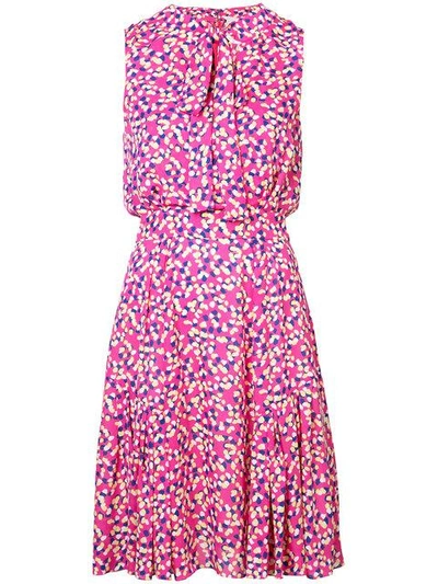 Shop Carolina Herrera Printed Flared Dress - Pink