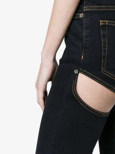 Shop Y/project Slim Fit Back Cut Out Jeans In Black