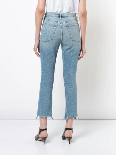 Shop 3x1 Straight Leg Raw Hem Cropped Jeans - Blue
