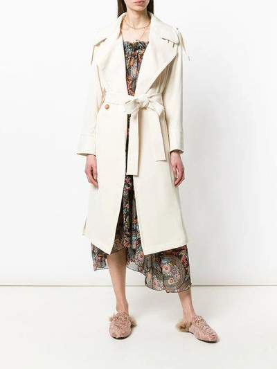 Shop See By Chloé Belted Waist Coat - Neutrals