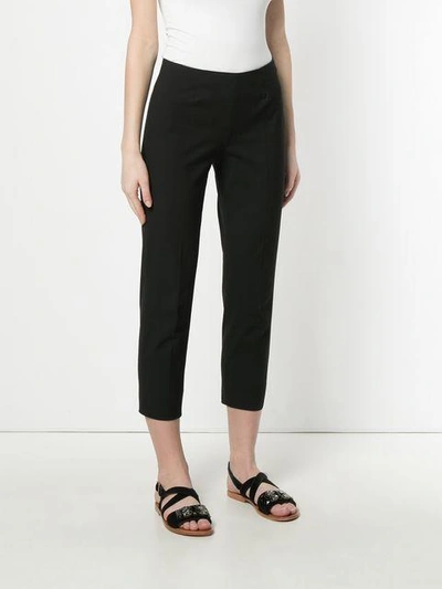 Shop Piazza Sempione Cropped Slim Fit Trousers In Black