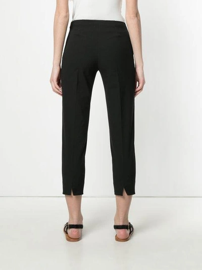 Shop Piazza Sempione Cropped Slim Fit Trousers In Black