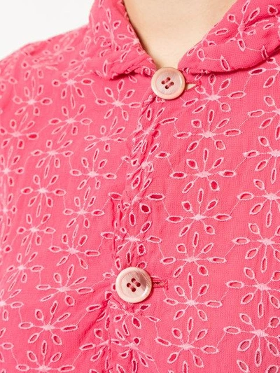 Shop Comme Des Garçons Vintage Embroidered Sheer Jacket - Pink