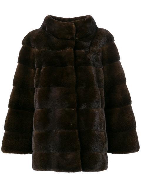 Liska Padded Fur Jacket In Mahagony | ModeSens