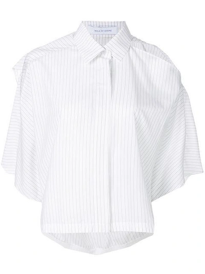 Shop Walk Of Shame Pinstripe Cut Out Shirt In White