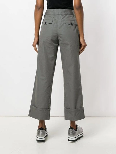 Shop Prada Turn-up Hem Trousers In Grey
