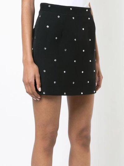 Shop Alessandra Rich Crystal Embellished Mini Skirt In Black