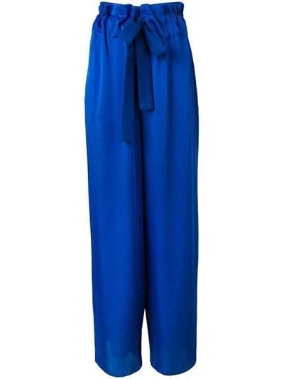 Shop Maison Rabih Kayrouz High-waist Flared Trousers In Blue