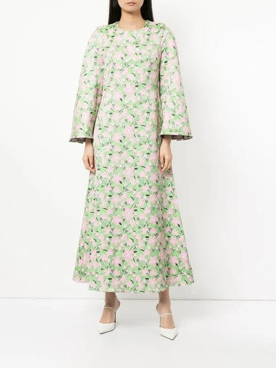 Shop Bambah Rosa Kaftan Dress In Green