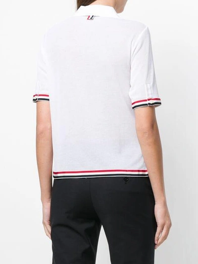 Shop Thom Browne Knitted Polo In White