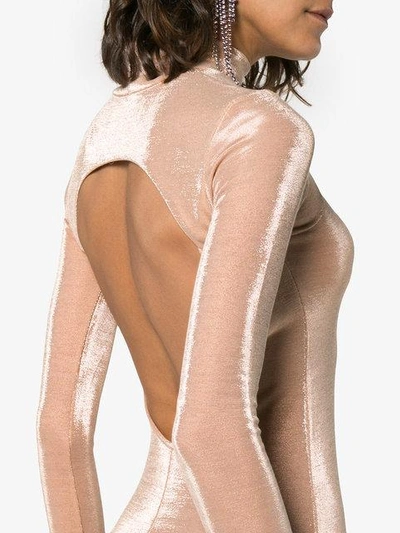 Shop Michael Lo Sordo Open Back Stretch Jersey Dress - Nude & Neutrals