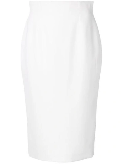 Shop Alexander Mcqueen Classic Pencil Skirt - White