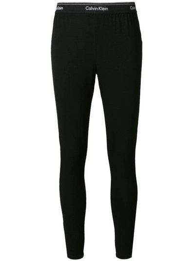 Shop Calvin Klein Underwear Logo Trim Leggings - Black