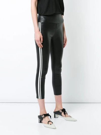 Shop Sprwmn Side Stripe Leggings In Black