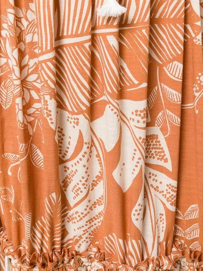 Shop See By Chloé Palm-print Drawstring Maxi Dress - Brown