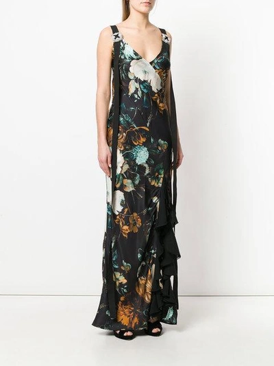 Shop Antonio Marras Floral Printed Long Dress - Multicolour