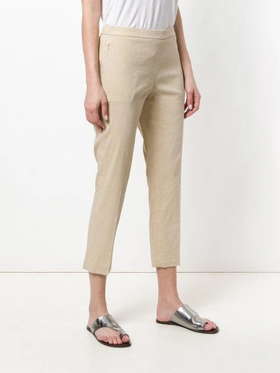 Shop Theory Cropped Skinny Trousers - Neutrals