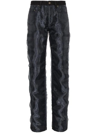 Shop Y/project Straight Leg Jeans With Organza In Black