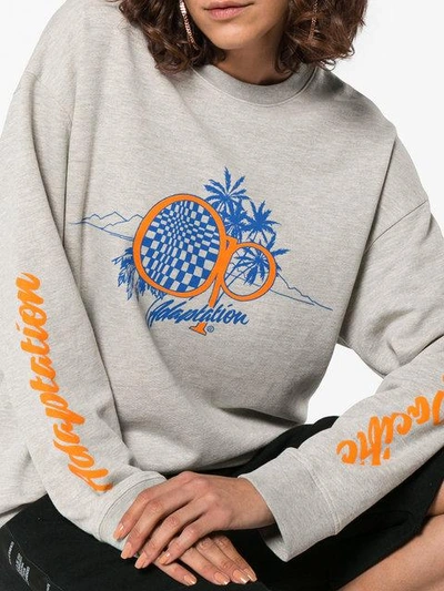 Shop Adaptation Logo Palm Tree Sweatshirt - Grey