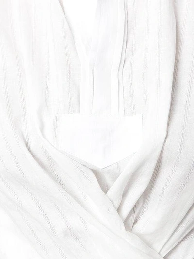 Shop Jacquemus Cropped Draped Shirt - White