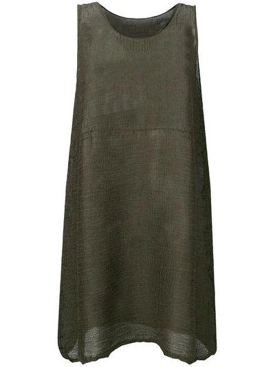 Shop Issey Miyake Boxy Sheer Vest Top In Green