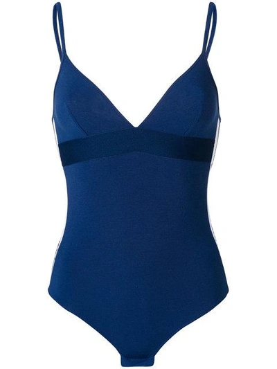 Shop Paco Rabanne Logo Side Panel Bodysuit - Blue