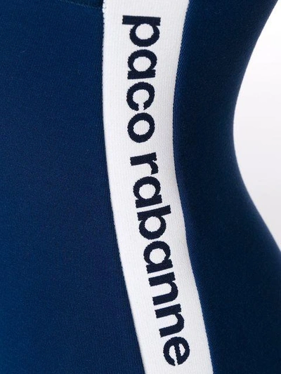Shop Paco Rabanne Logo Side Panel Bodysuit - Blue
