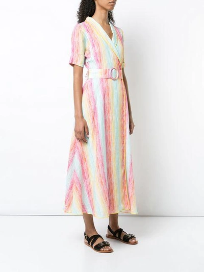 Shop Gül Hürgel Striped Wrap Maxi Dress In Multicolour