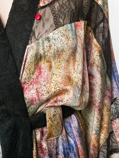 Shop Mumofsix Lace-trimmed Printed Kimono Dress