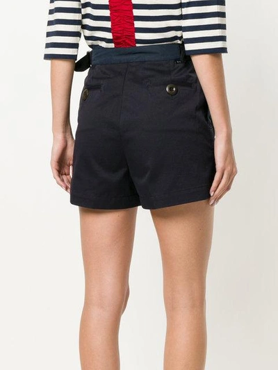 Shop Moncler Button Front Shorts In Blue