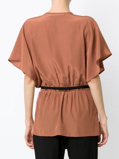 Shop Andrea Marques Bow Detail Blouse - Capuccino