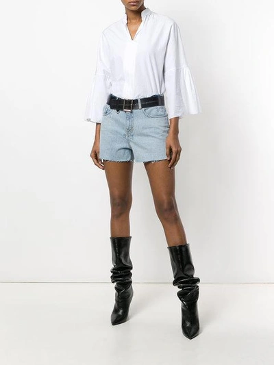 Shop Iro Frayed Denim Shorts