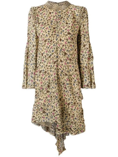 Shop Chloé Floral-print Embellished Dress