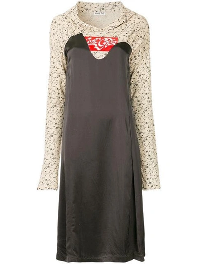 Shop Aalto Hoodie Mixed Jersey Dress In Black
