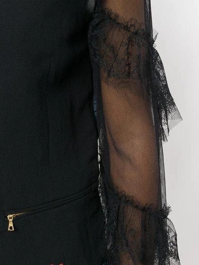 Shop Giacobino Lace Sleeve Waistcoat In Black