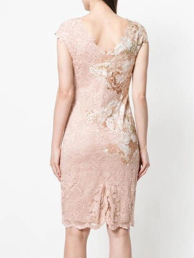 Shop Olvi S V-neck Lace Dress In Pink