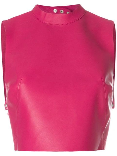 Shop Manokhi Sleeveless Crop Top In Pink