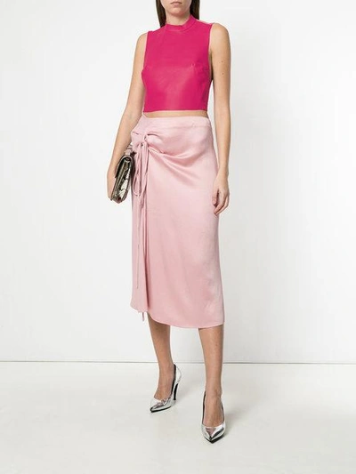 Shop Manokhi Sleeveless Crop Top In Pink