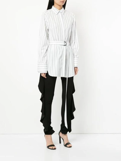 striped belted shirt