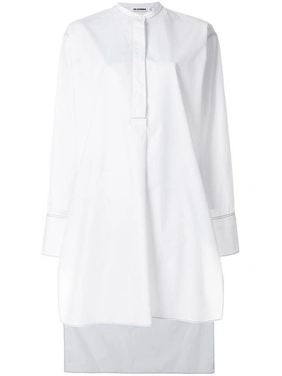 Shop Jil Sander Long Poplin Shirt In White