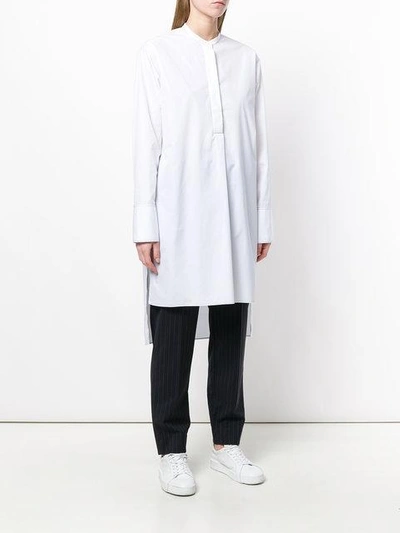 Shop Jil Sander Long Poplin Shirt In White